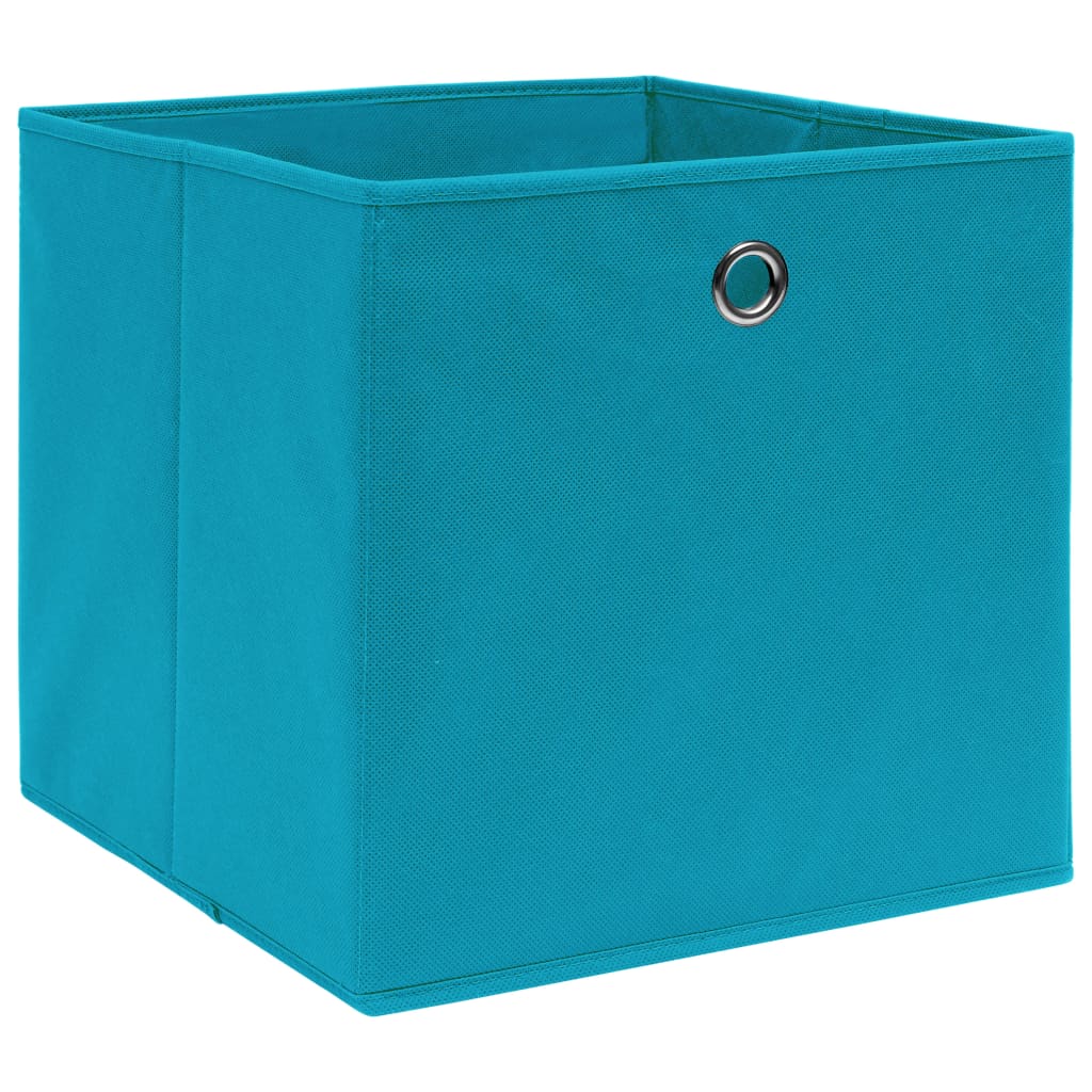 vidaXL Кутии за съхранение 4 бр бебешко сини 32x32x32 см плат