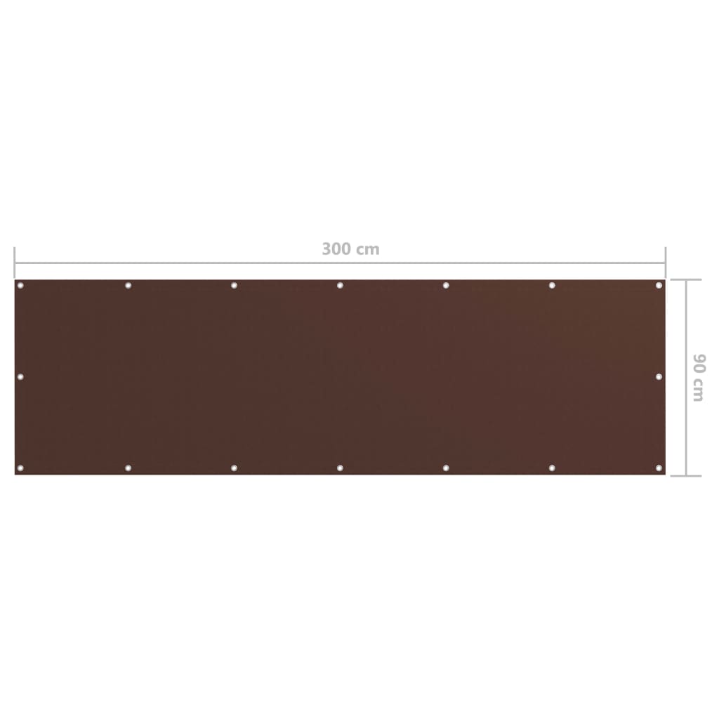 vidaXL Балконски параван, кафяв, 90x300 см, оксфорд плат
