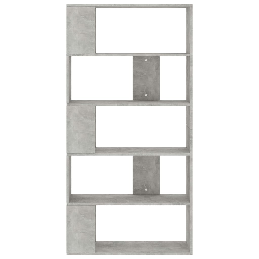 vidaXL Библиотека/разделител за стая, бетонно сива, 80x24x159 см, ПДЧ