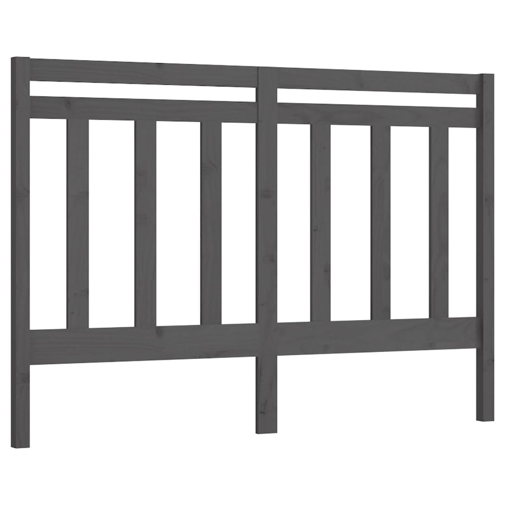 vidaXL Горна табла за легло, сива, 141x4x100 см, бор масив