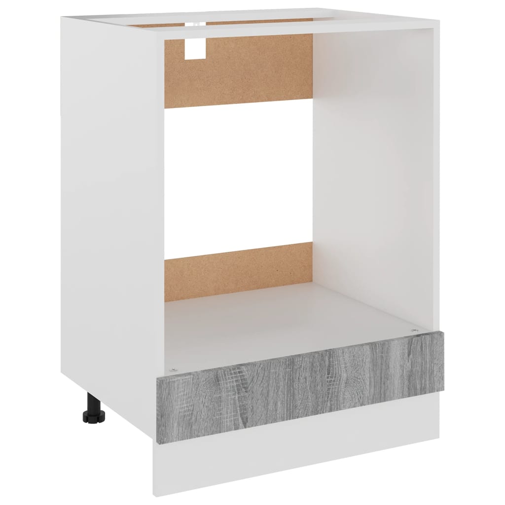vidaXL Шкаф за фурна, сив сонома, 60x46x81,5 см, инженерно дърво