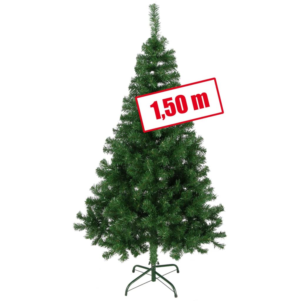 HI Коледна елха с метална стойка, зелена, 150 см