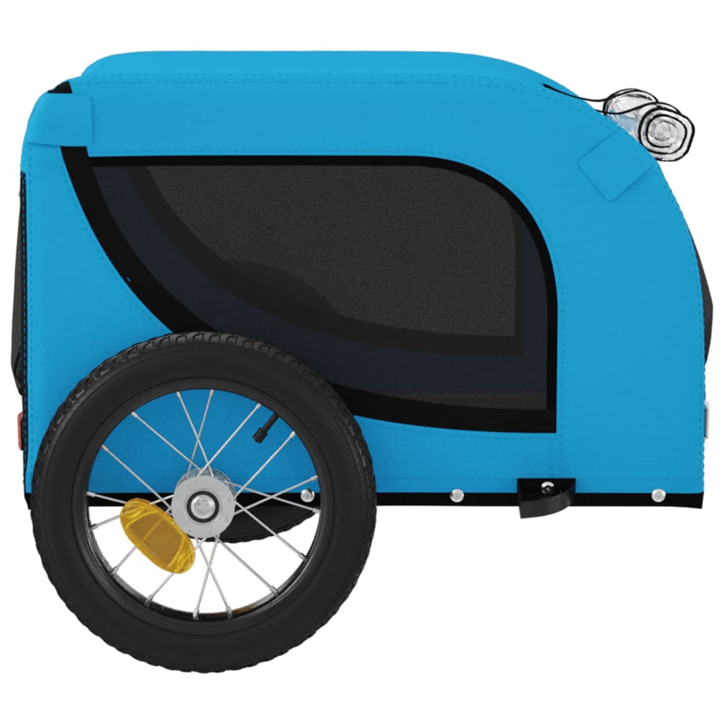 vidaXL Ремарке за колело за любимци синьо черно Оксфорд плат и желязо