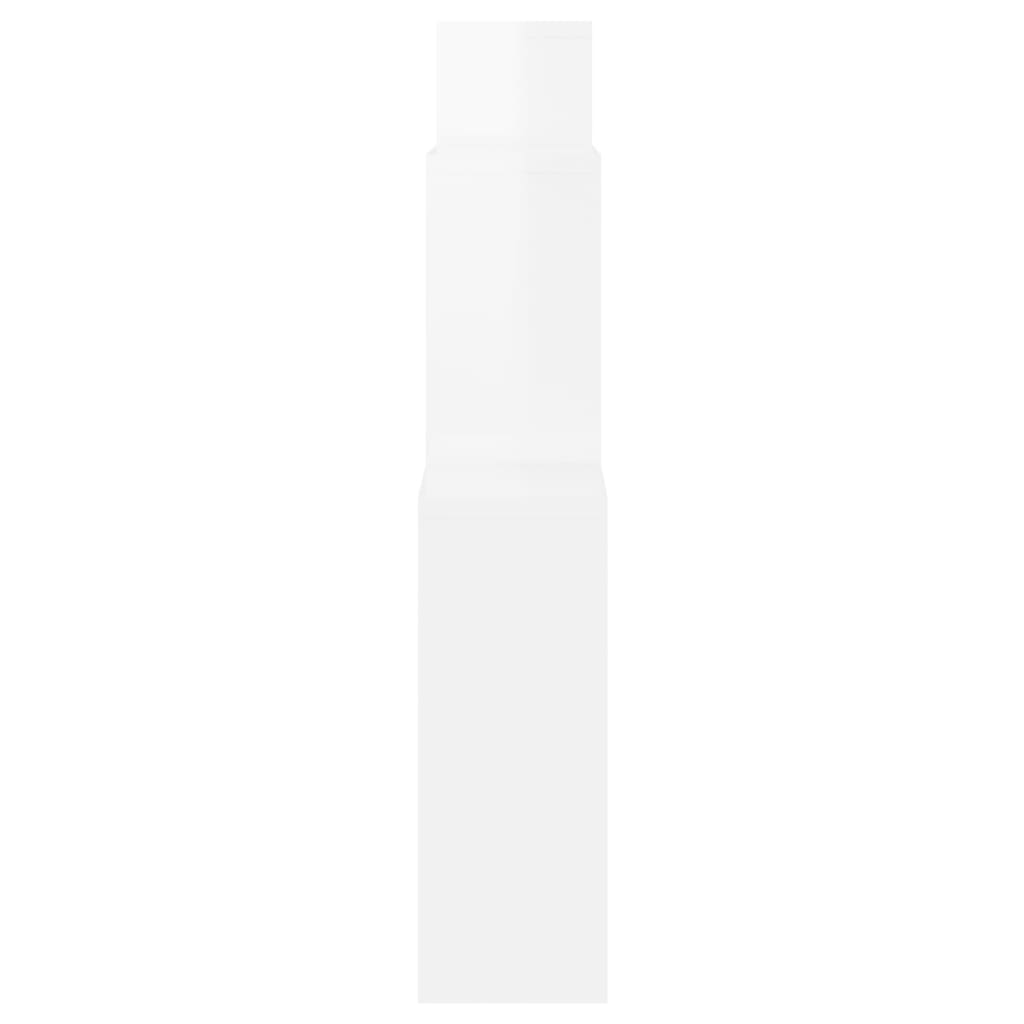 vidaXL Стенен кубичен рафт, бял гланц, 80x15x78,5 см, ПДЧ