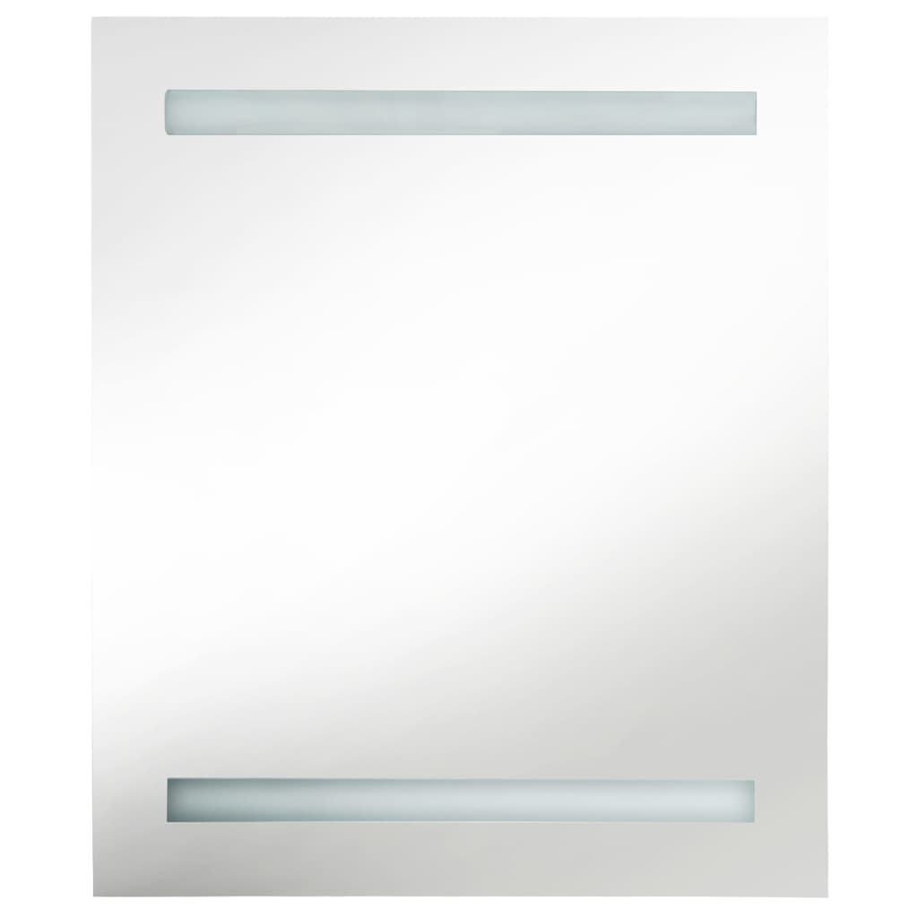 vidaXL LED шкаф с огледало за баня, сив, 50x14x60 см
