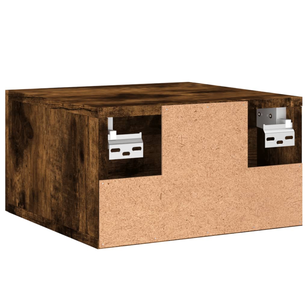 vidaXL Нощно шкафче за стенен монтаж, опушен дъб, 35x35x20 см