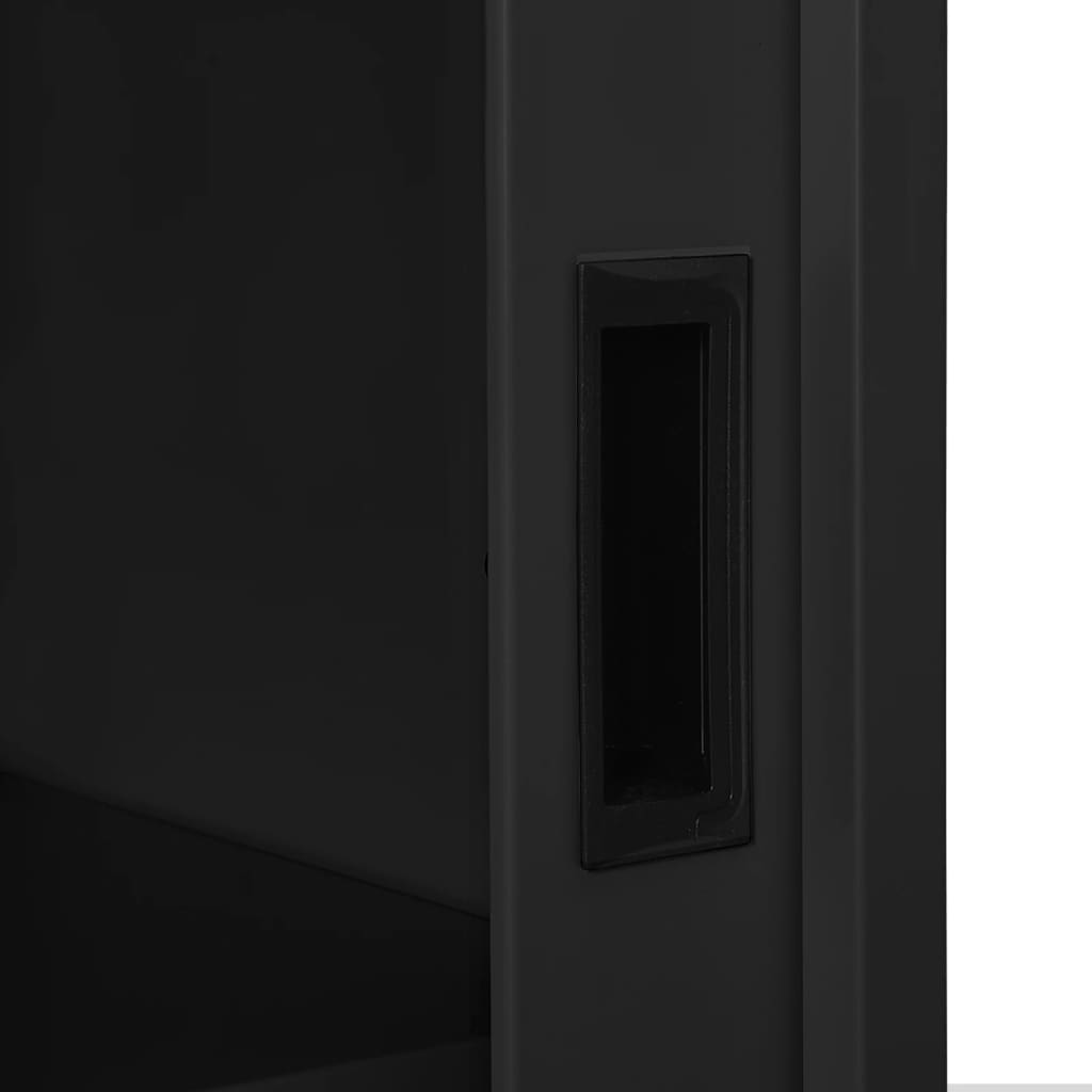 vidaXL Шкаф с плъзгаща врата и плантер, антрацит, стомана