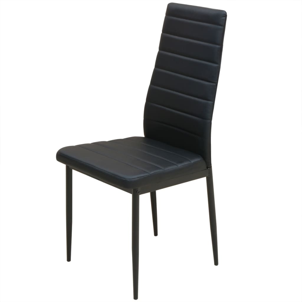 vidaXL Трапезен комплект от три части - маса и столове, черен