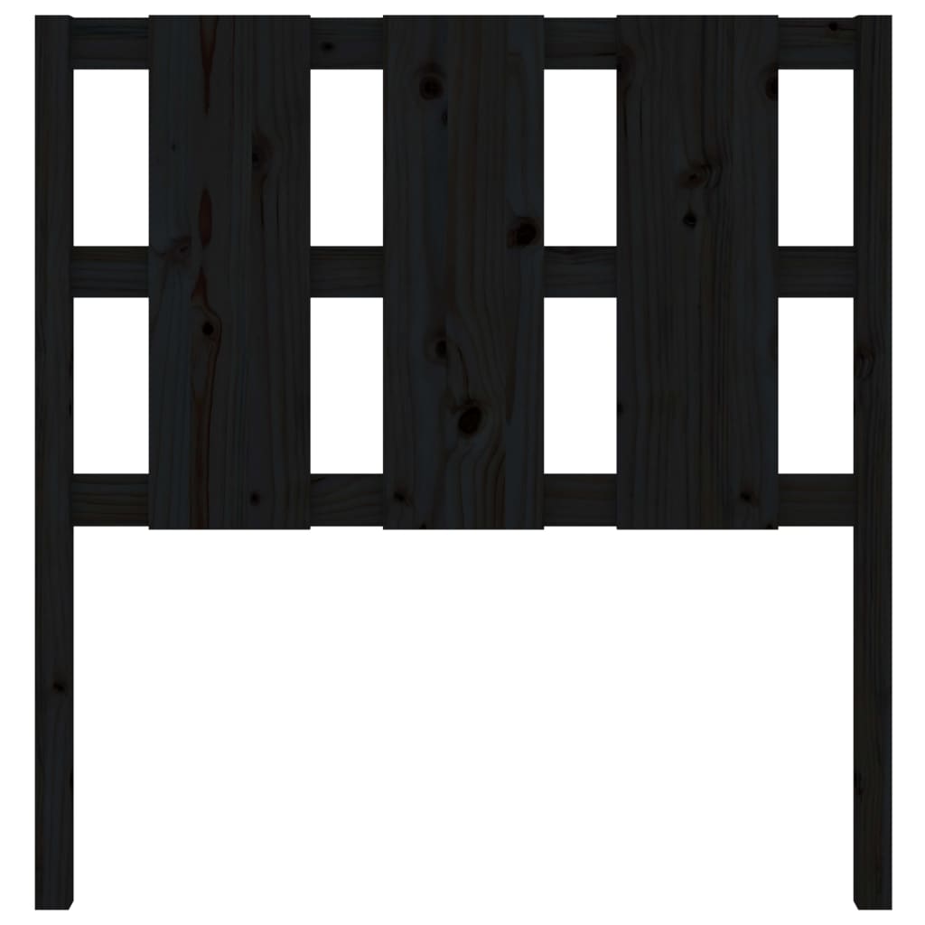 vidaXL Горна табла за легло, черна, 105,5x4x100 см, бор масив