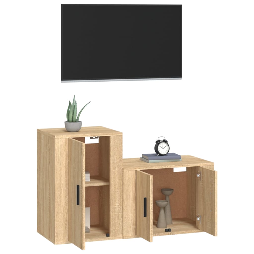 vidaXL Комплект ТВ шкафове от 2 части, сонома дъб, инженерно дърво