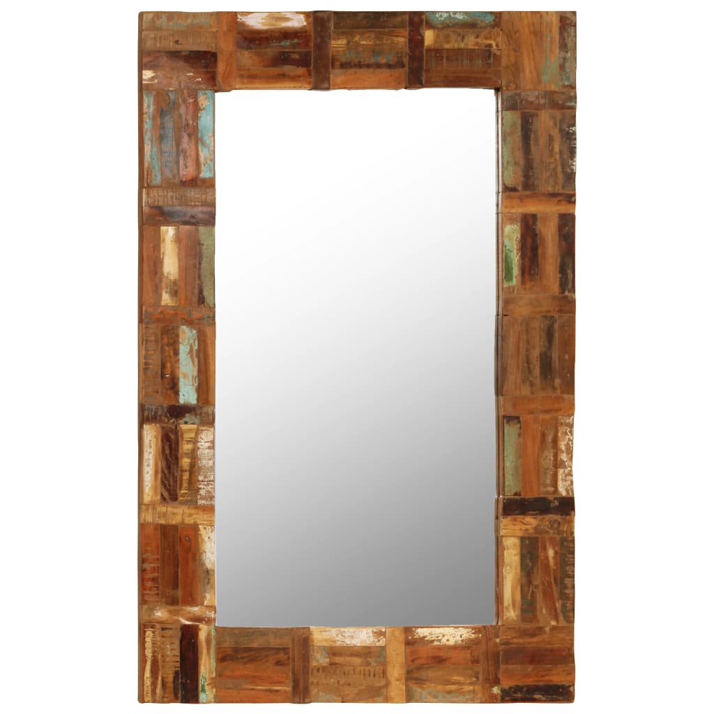 vidaXL Огледало за стена, регенерирано дърво масив, 60x90 cм