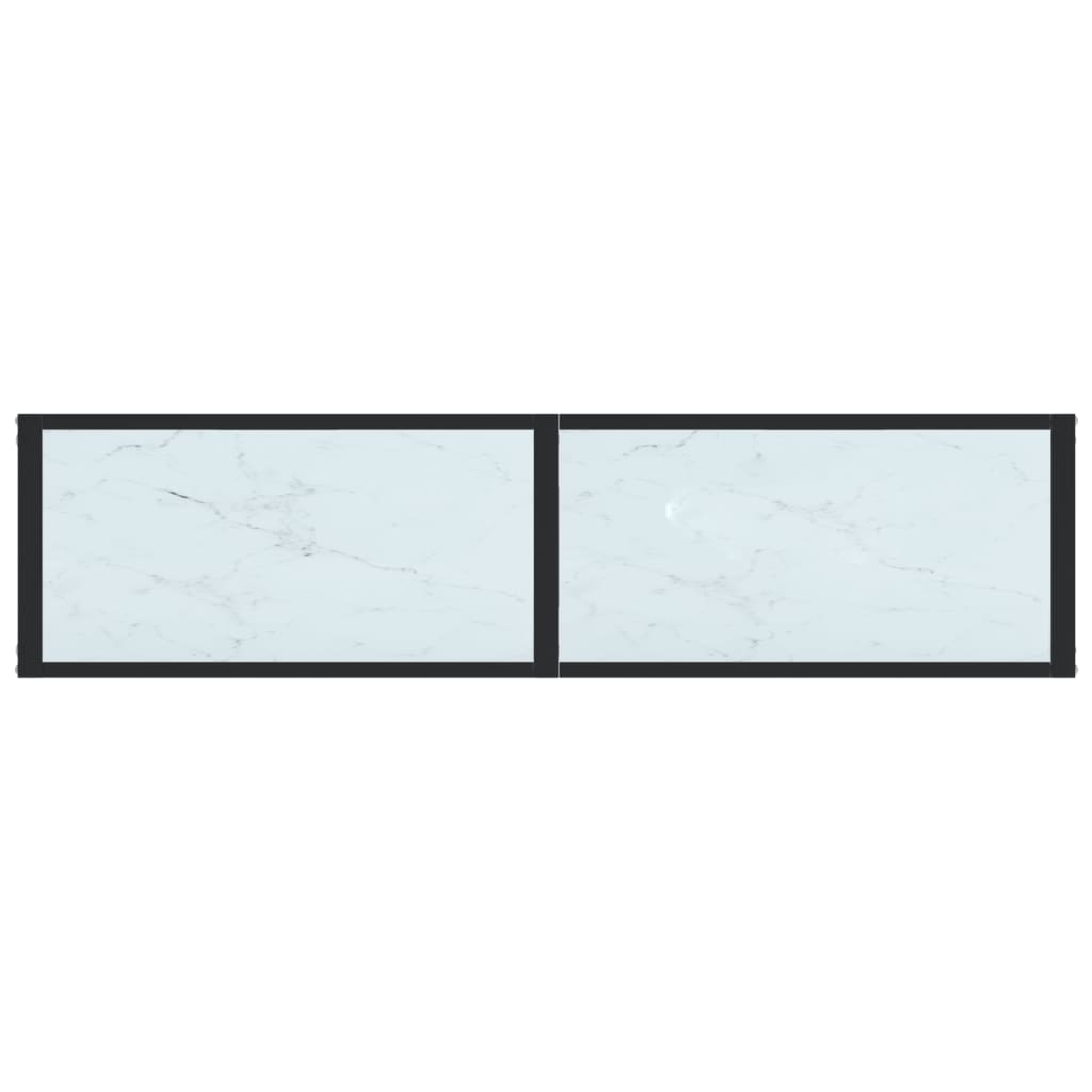 vidaXL Конзолна маса, бял мрамор, 140x35x75,5 cм, закалено стъкло