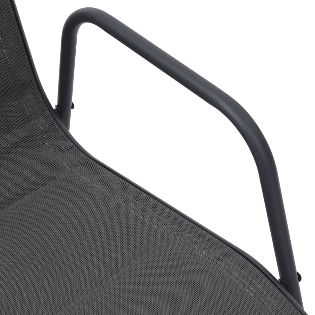 vidaXL Стифиращи градински столове 4 бр стомана и Textilene антрацит
