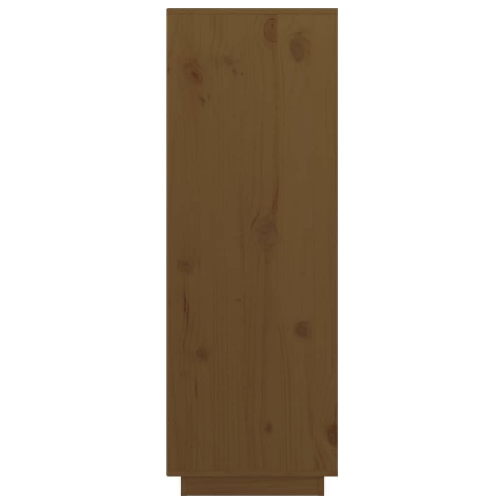 vidaXL Висок шкаф, меденокафяв, 89x40x116,5 см, борово дърво масив