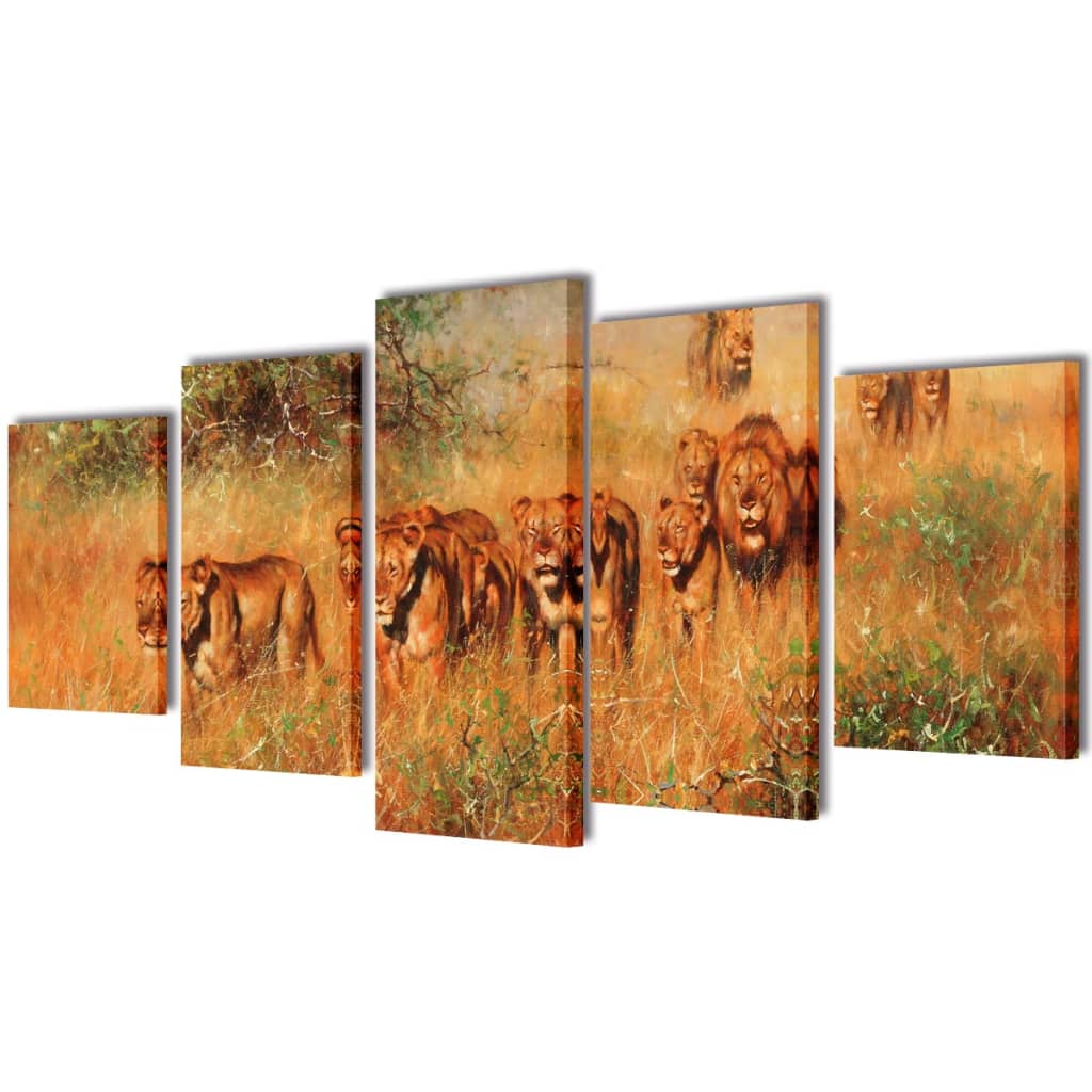 Декоративни панели за стена Лъвове, 200 x 100 см