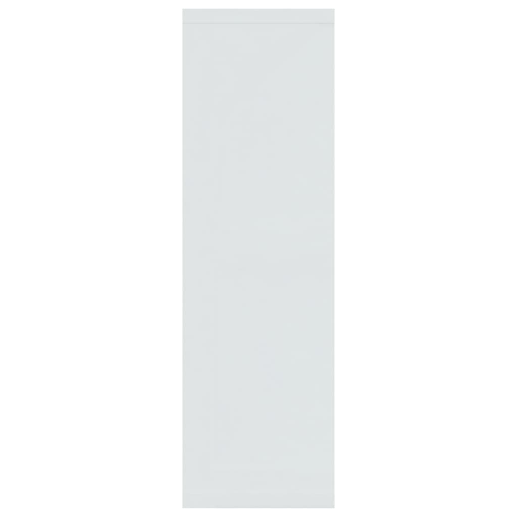vidaXL Стенен рафт, бял гланц, 85x16x52,5 см, инженерно дърво