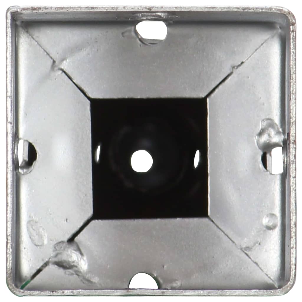 vidaXL Заземителни колове 6 бр сребро 10x10x57 см поцинкована стомана