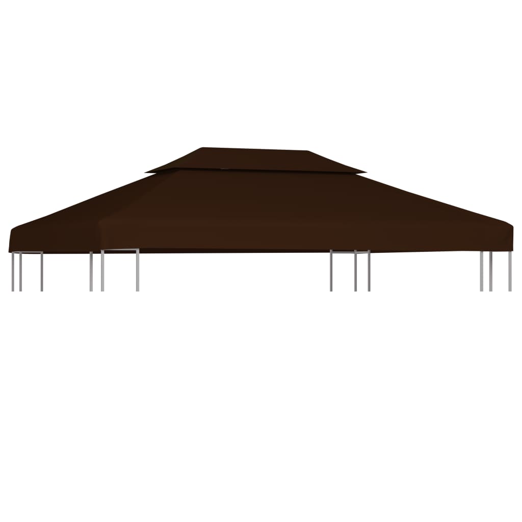 vidaXL Двоен покрив за шатра, 310 г/м², 4x3 м, кафява