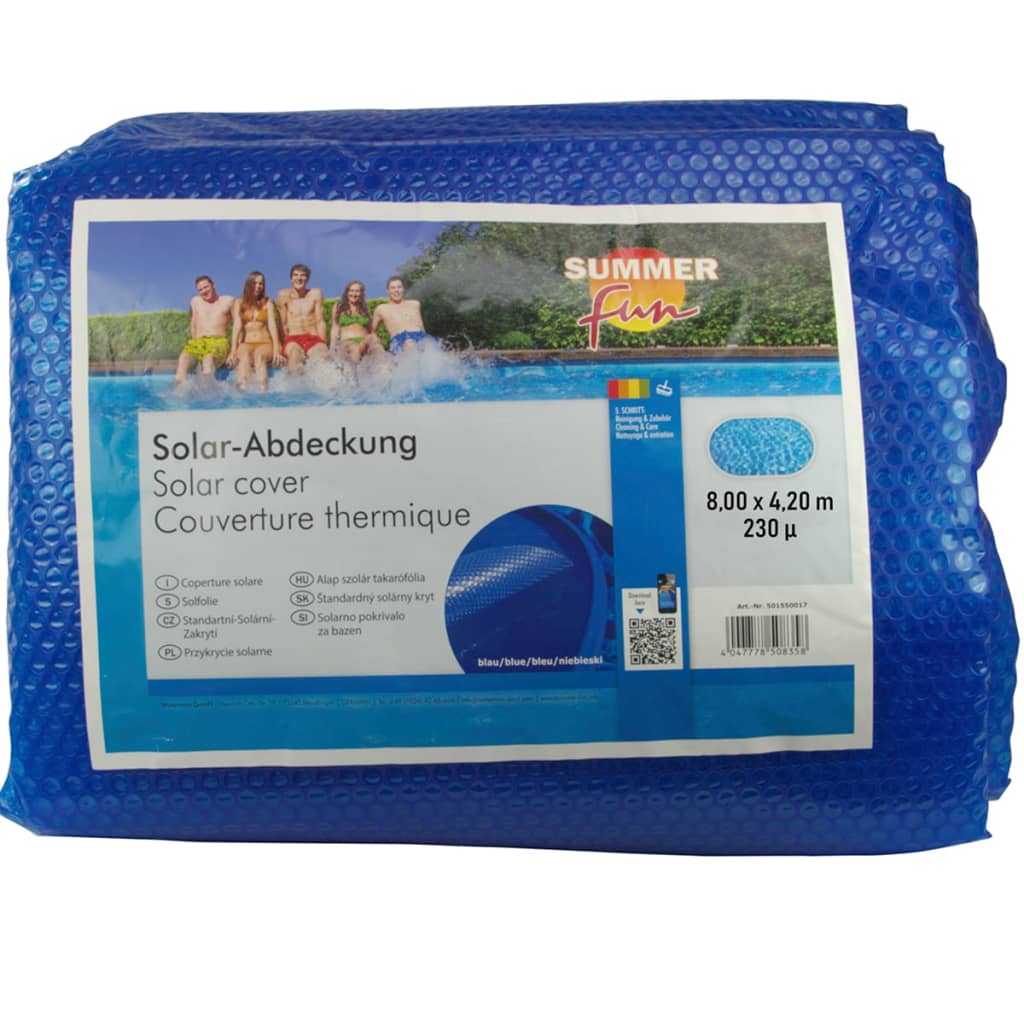 Summer Fun Лятно соларно покривало за басейн овал 800x420 см PE синьо