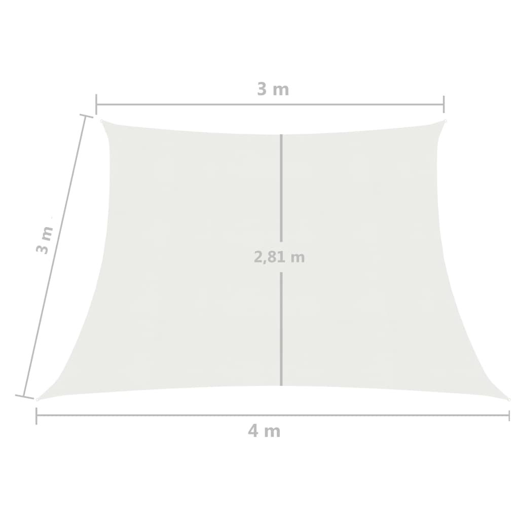 vidaXL Платно-сенник, 160 г/м², бяло, 3/4x3 м, HDPE