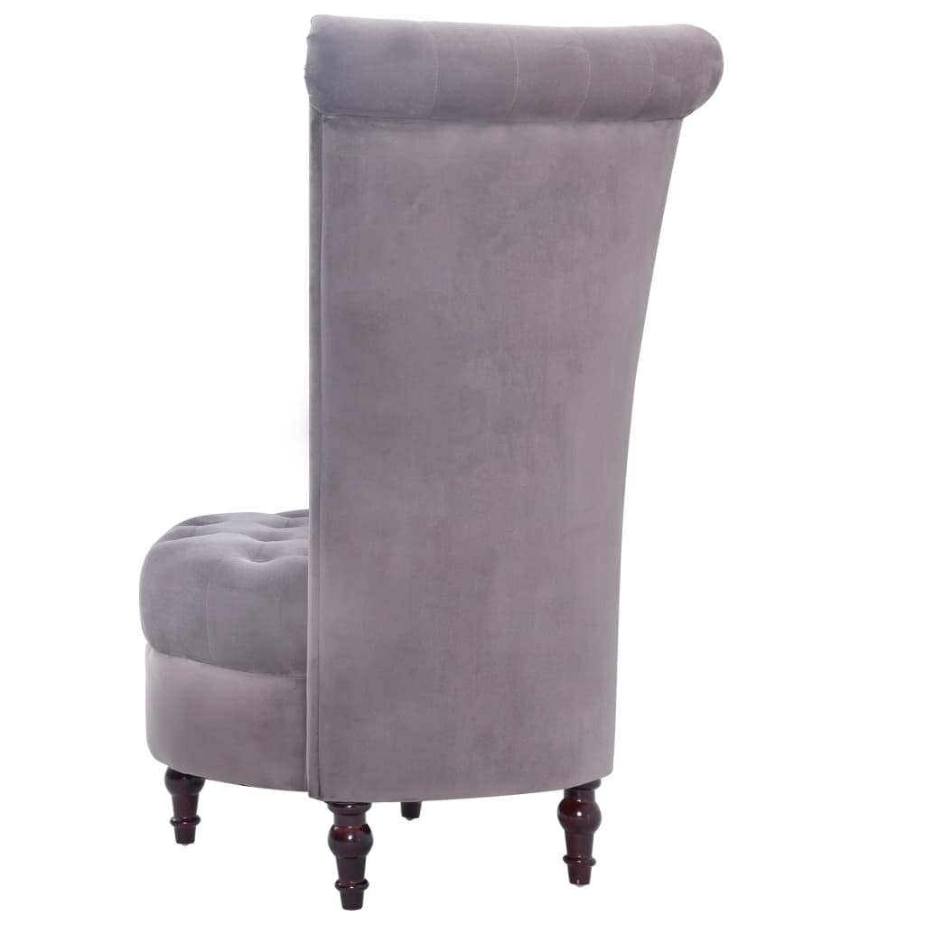 281377 vidaXL High Back Chair Grey Velvet