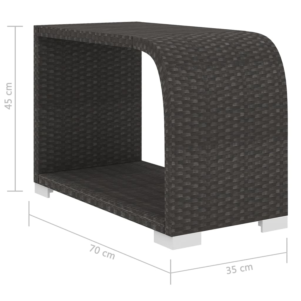 vidaXL Градински комплект с възглавници, 8 части, полиратан, черен