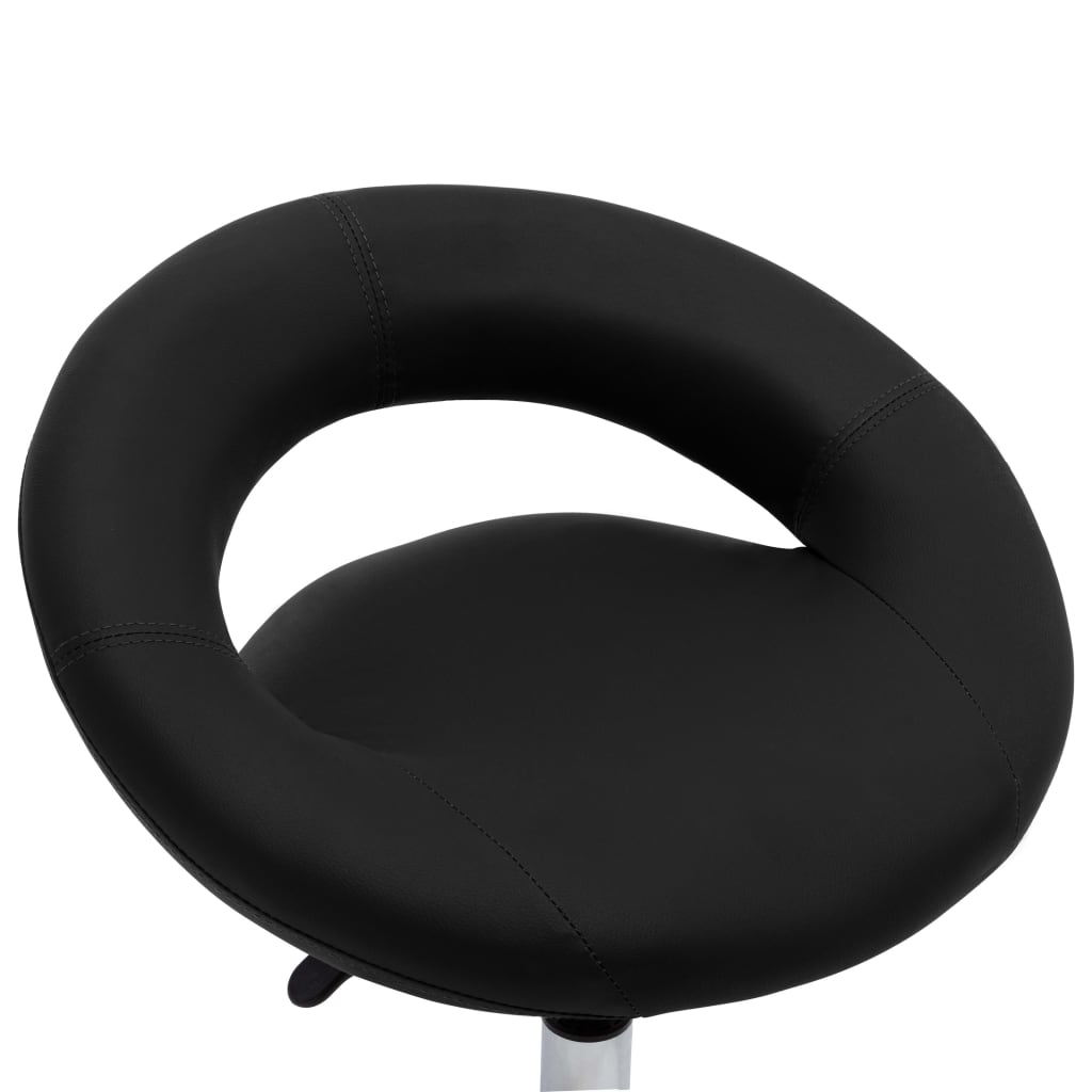 vidaXL Въртящ се трапезен стол, черен, изкуствена кожа