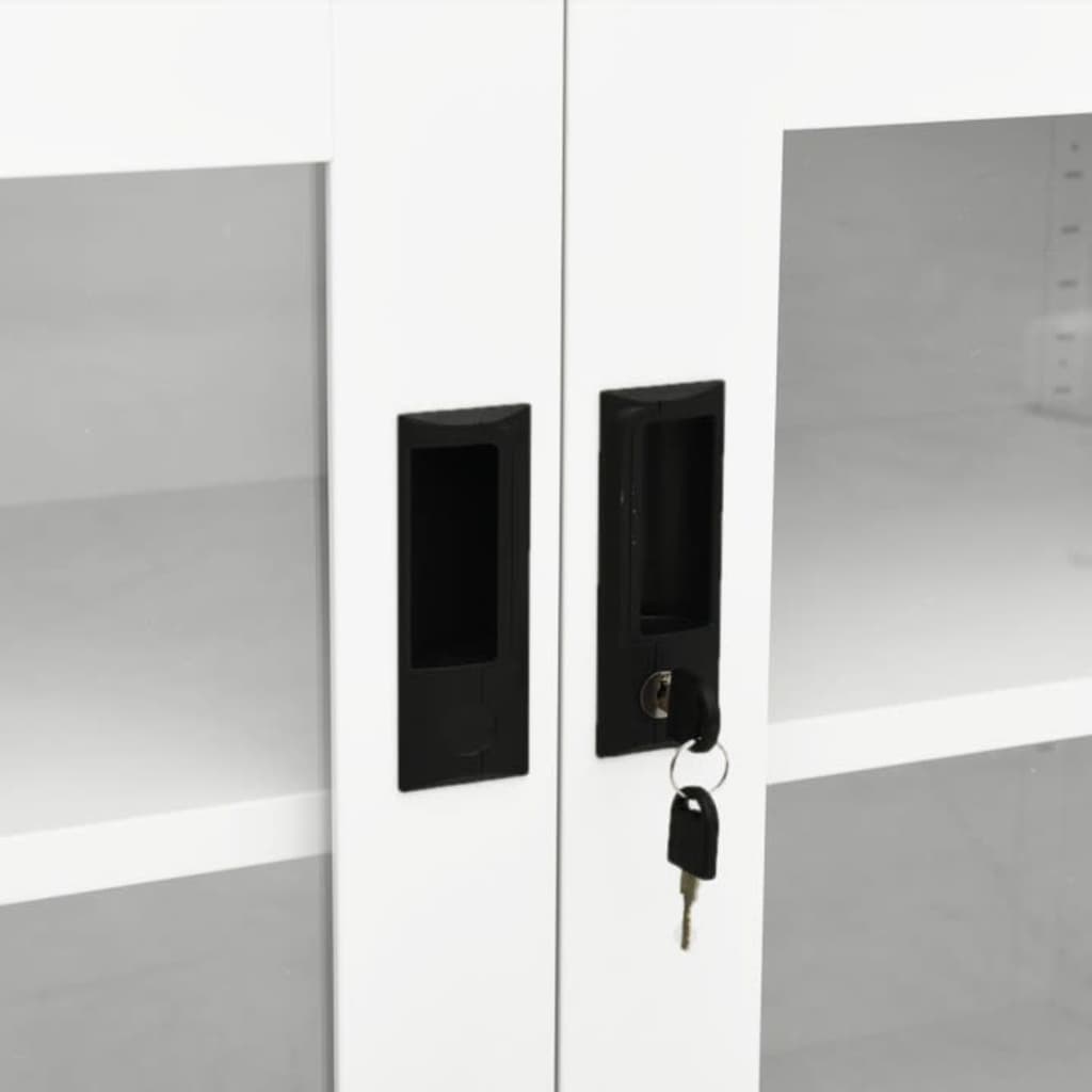 vidaXL Офис шкаф, бял, 90x40x70 см, стомана