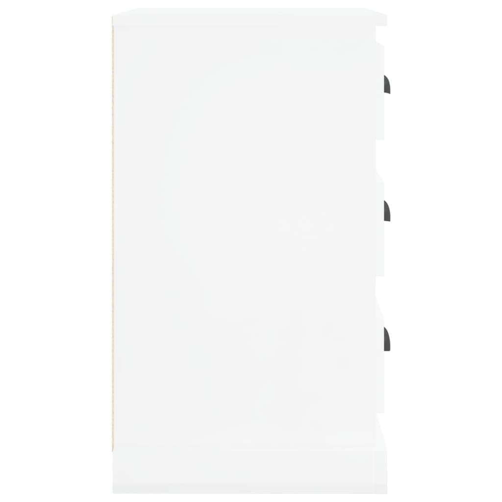 vidaXL Нощно шкафче, бял гланц, 39x39x67 см, инженерно дърво