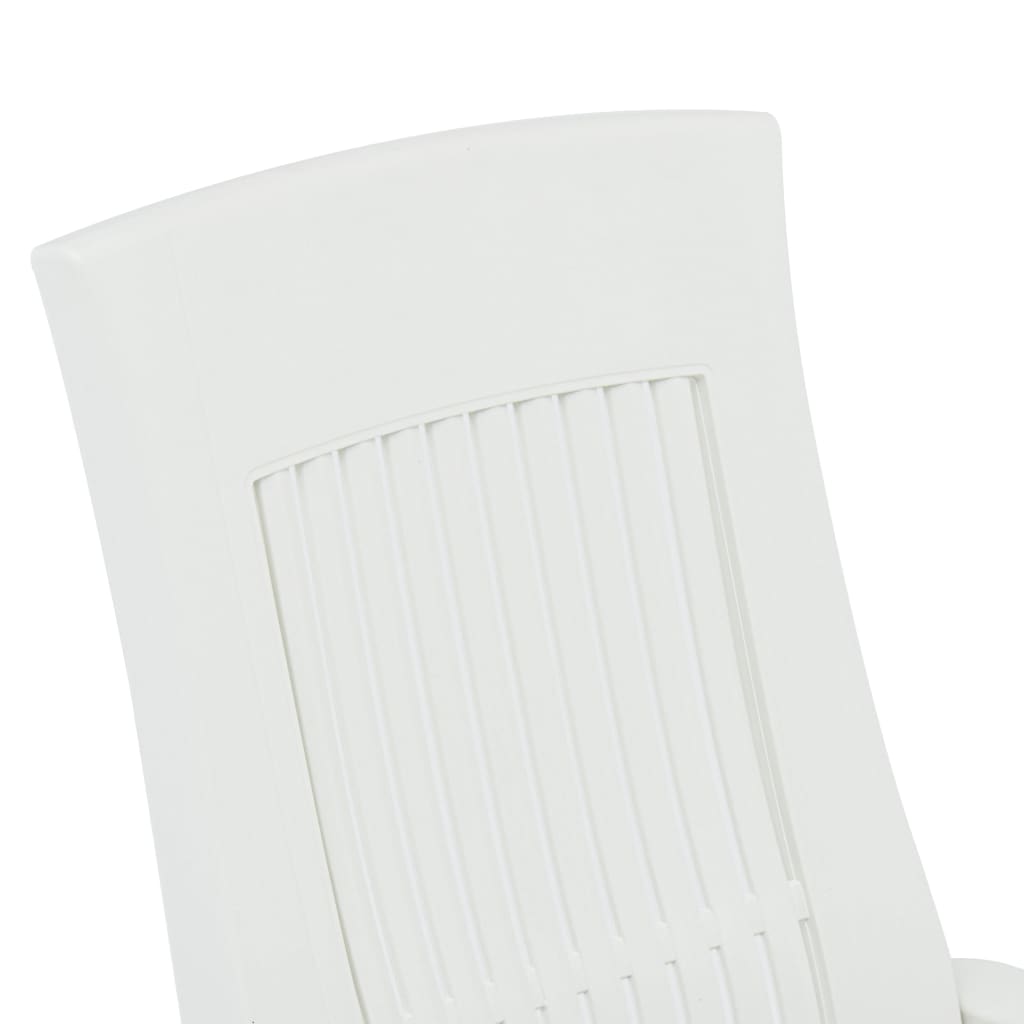 vidaXL Градински регулируеми столове, 2 бр, пластмаса, бели