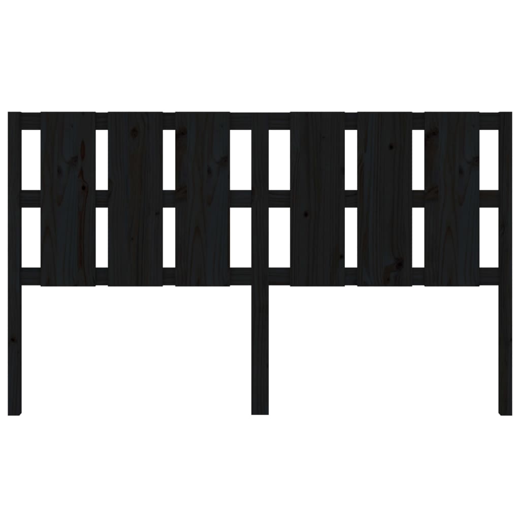 vidaXL Горна табла за легло, черна, 185,5x4x100 см, бор масив