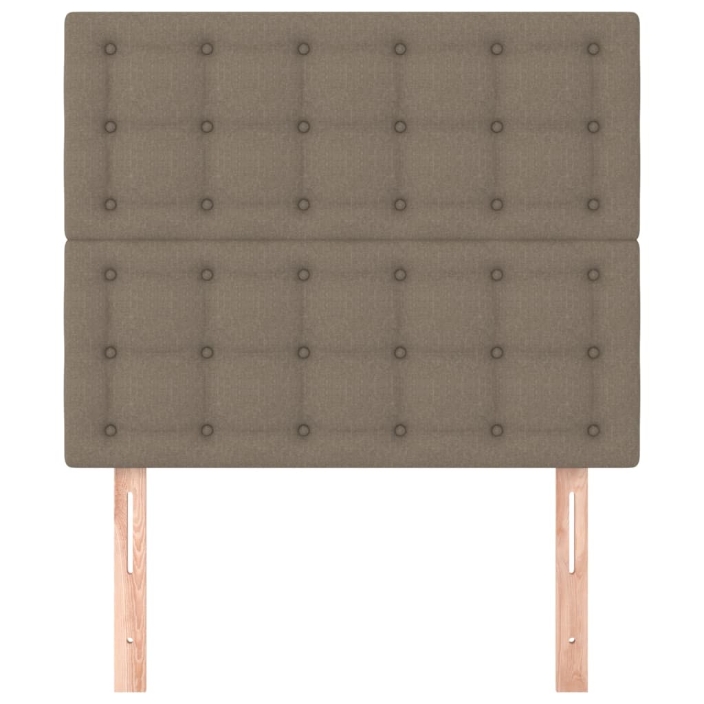vidaXL Горни табли за легло, 2 бр, таупе, 100x5x78/88 см, плат
