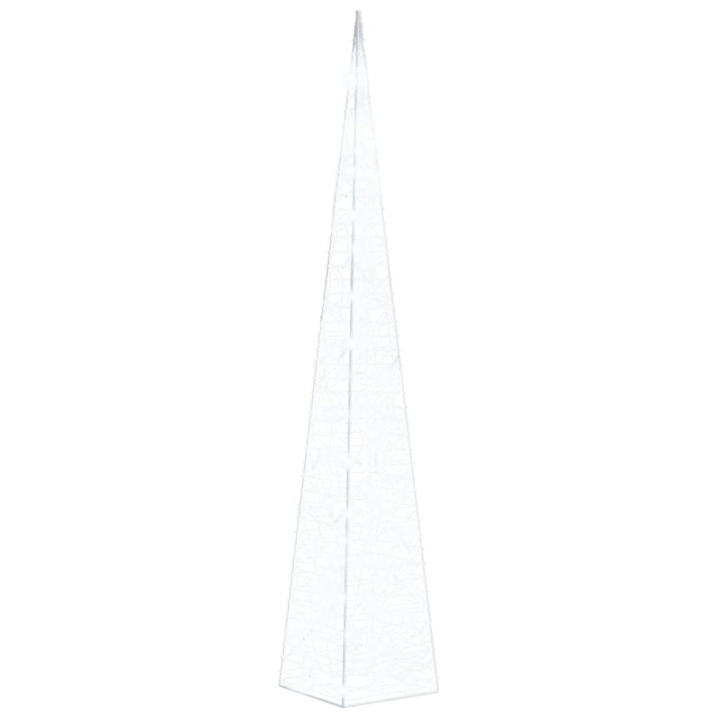 vidaXL Акрилен декоративен LED светещ конус студено бял 120 см