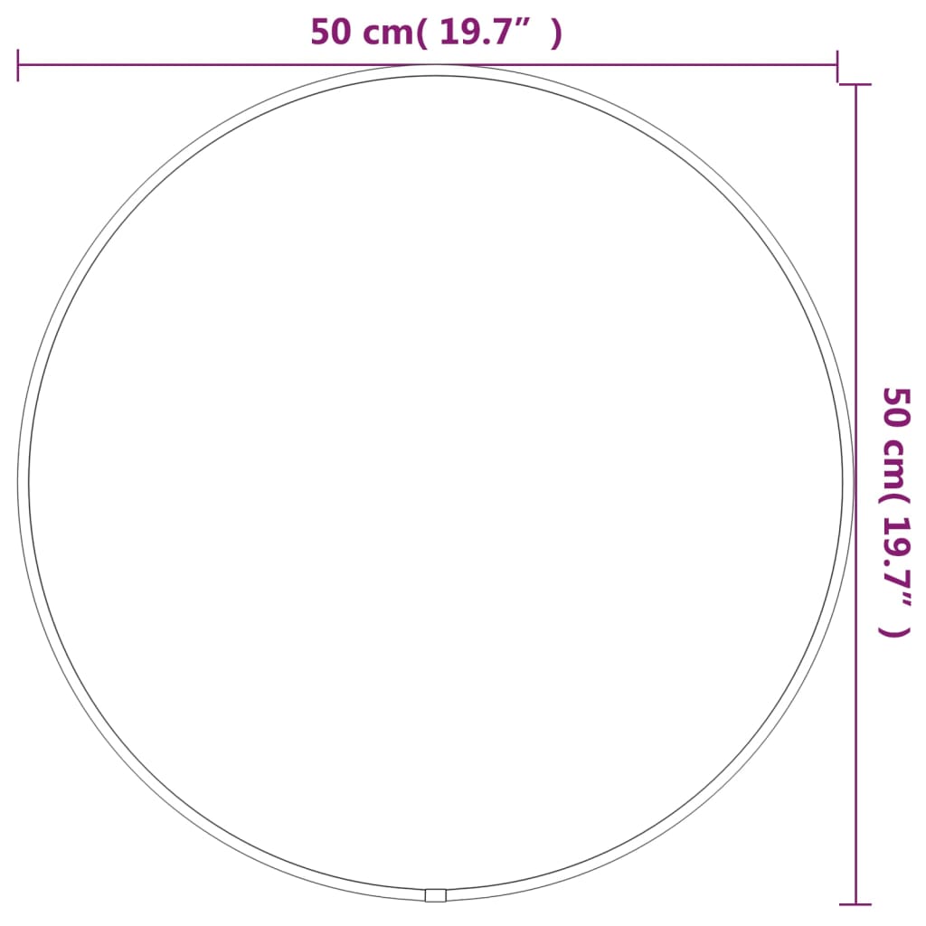 vidaXL Стенно огледало черно Ø 50 см кръгло