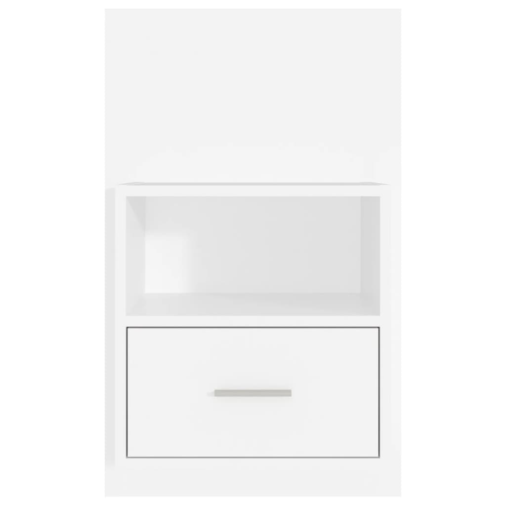 vidaXL Нощно шкафче за стенен монтаж, бяло