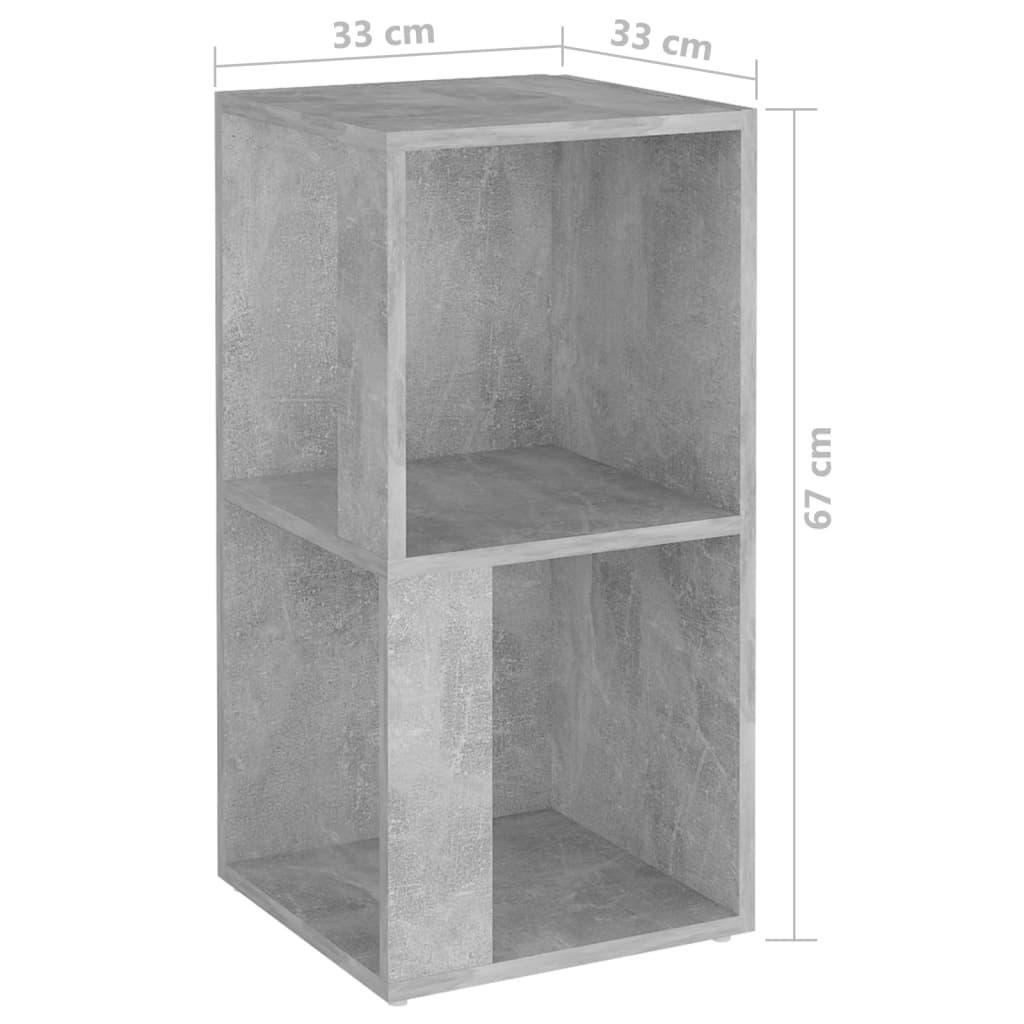 vidaXL Ъглов шкаф, бетонно сив, 33x33x67 см, ПДЧ