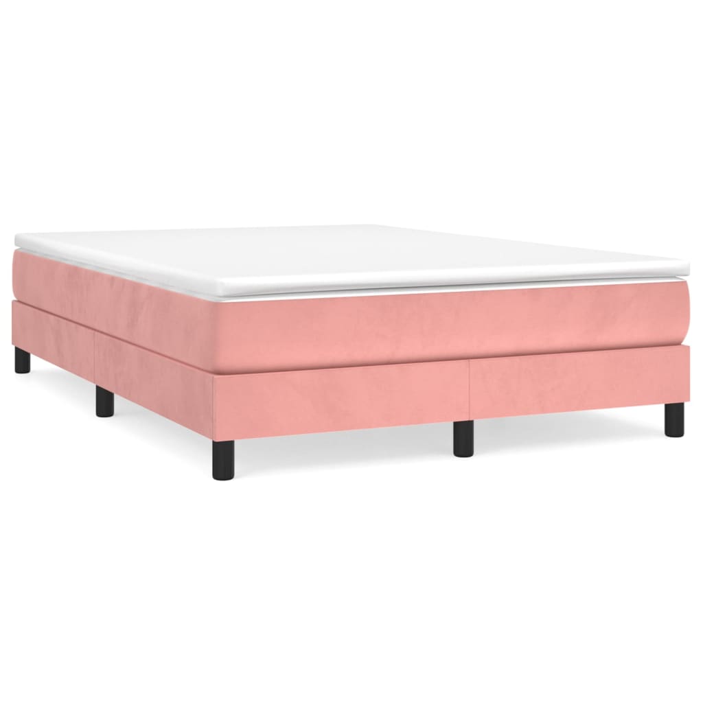 vidaXL Рамка за легло, розова, 140x200 см, кадифе