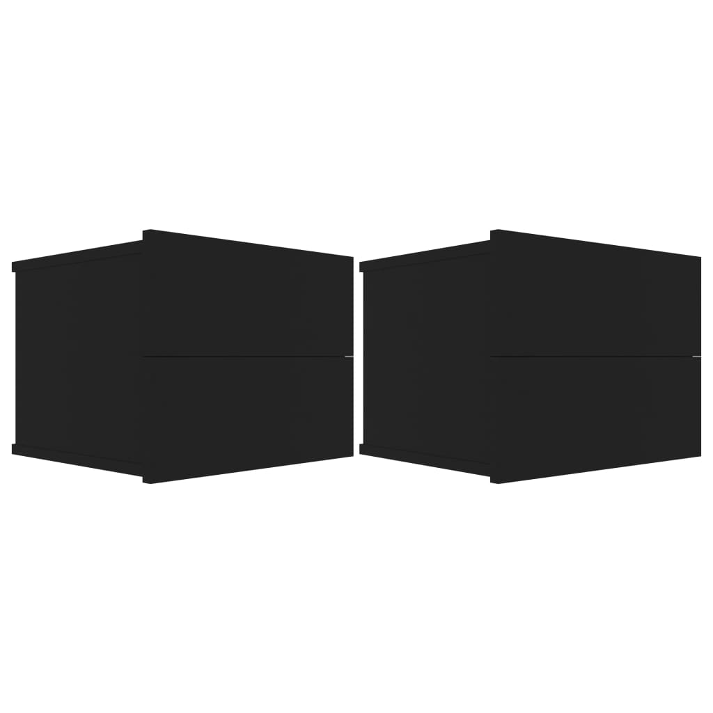 vidaXL Нощни шкафчета, 2 бр, черни, 40x30x30 см, ПДЧ