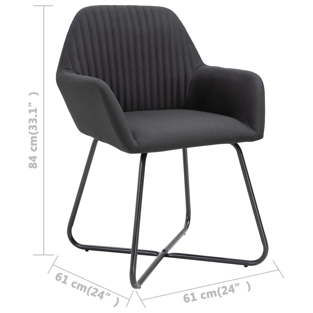 vidaXL Трапезни столове, 4 бр, черни, плат