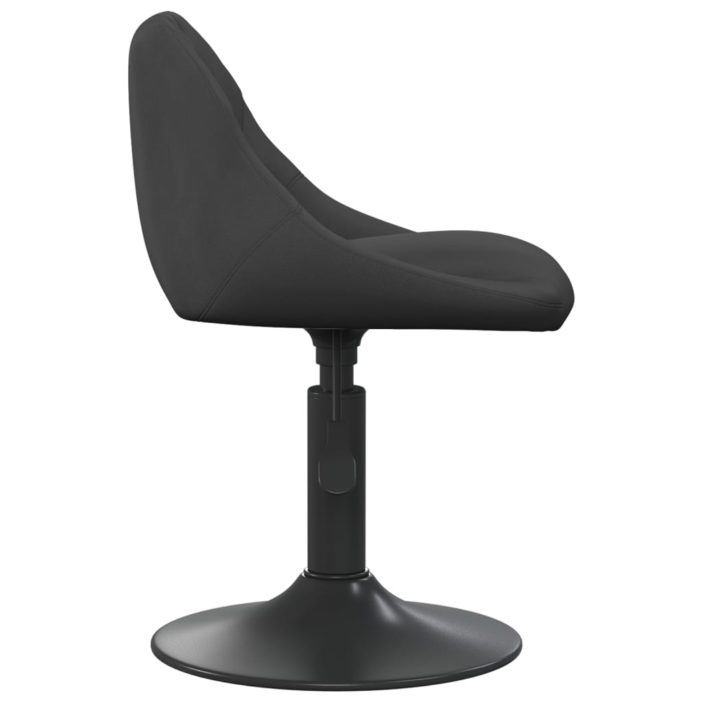 vidaXL Въртящи се трапезни столове, 6 бр, черни, кадифе