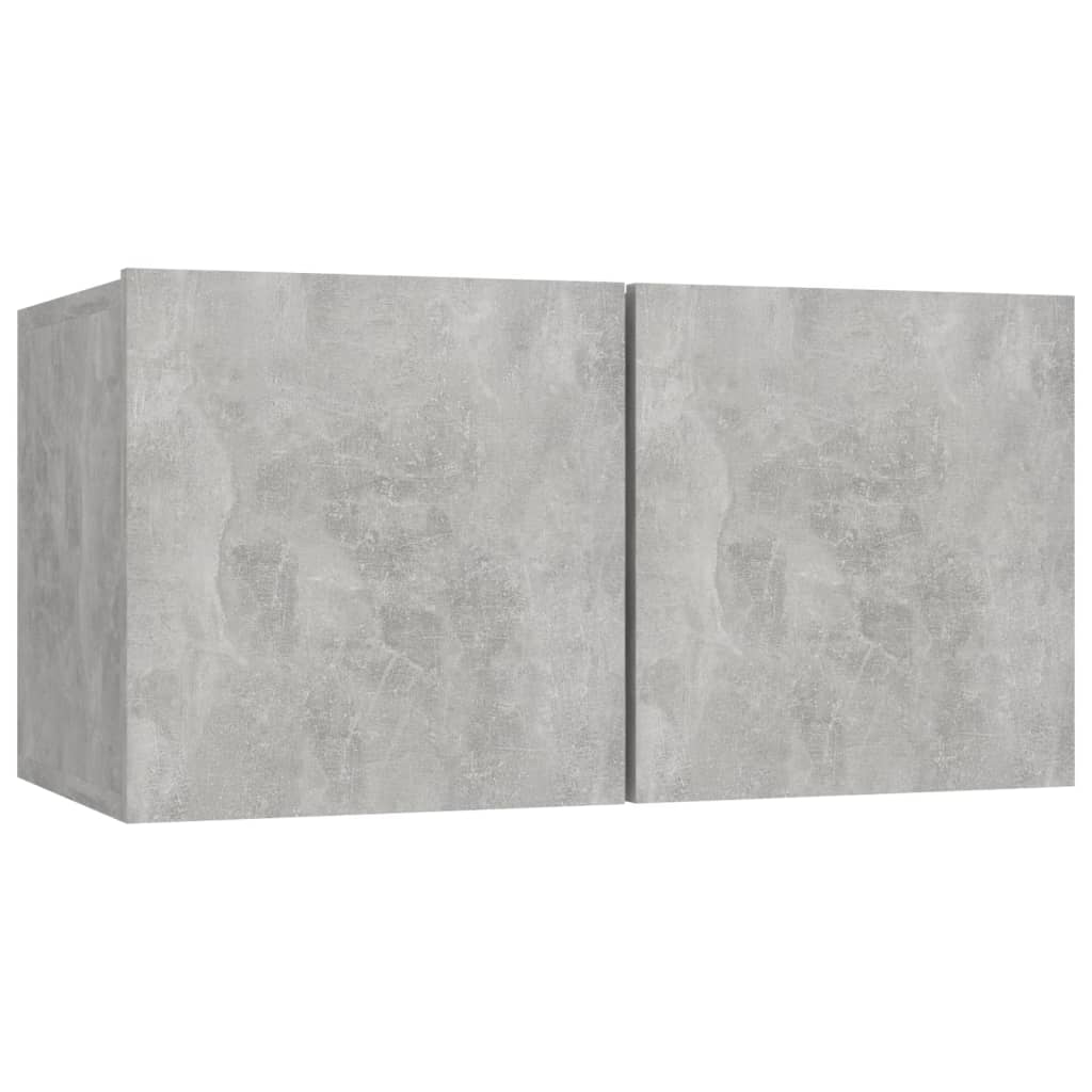 vidaXL Комплект ТВ шкафове от 8 части, бетонно сив, ПДЧ