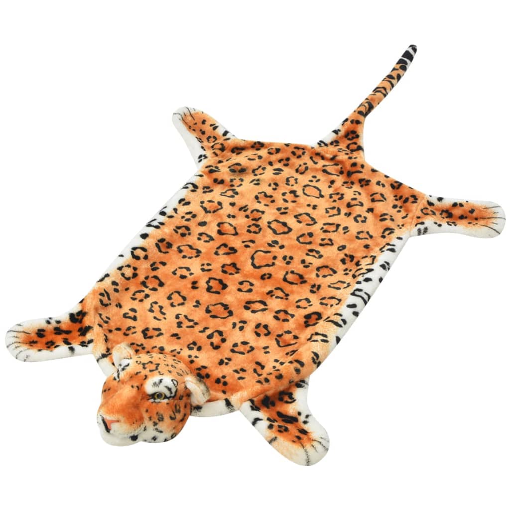 vidaXL Плюшен килим "леопард", 139 см, кафяв
