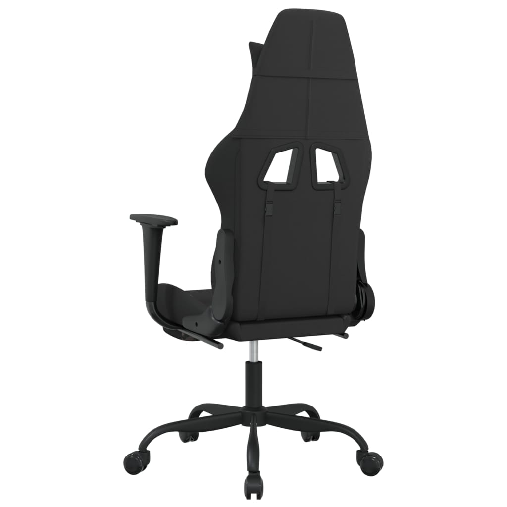 vidaXL Масажен гейминг стол с опора за крака черно и камуфлаж плат