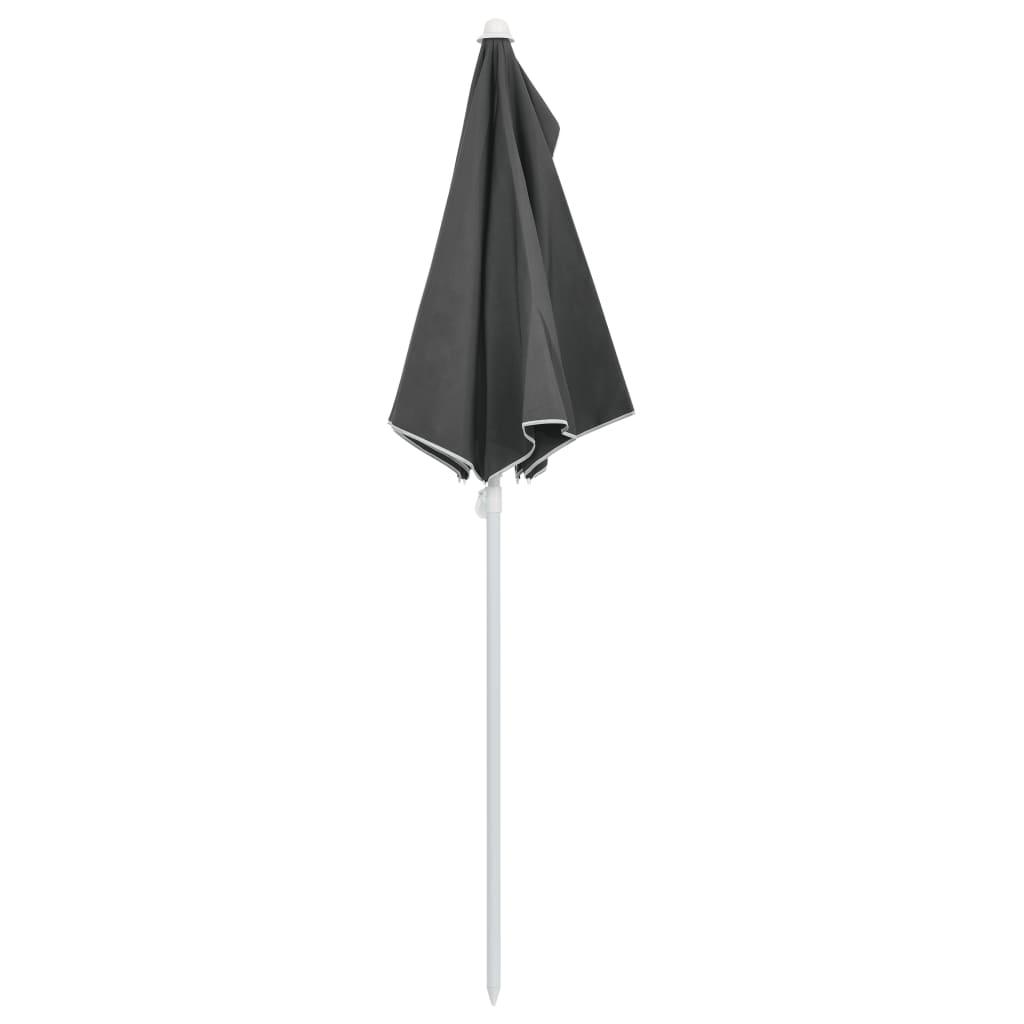 vidaXL Градински полукръгъл чадър с прът 180x90 см антрацит
