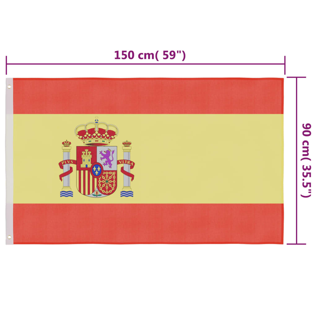 vidaXL Флаг на Испания, 90x150 см