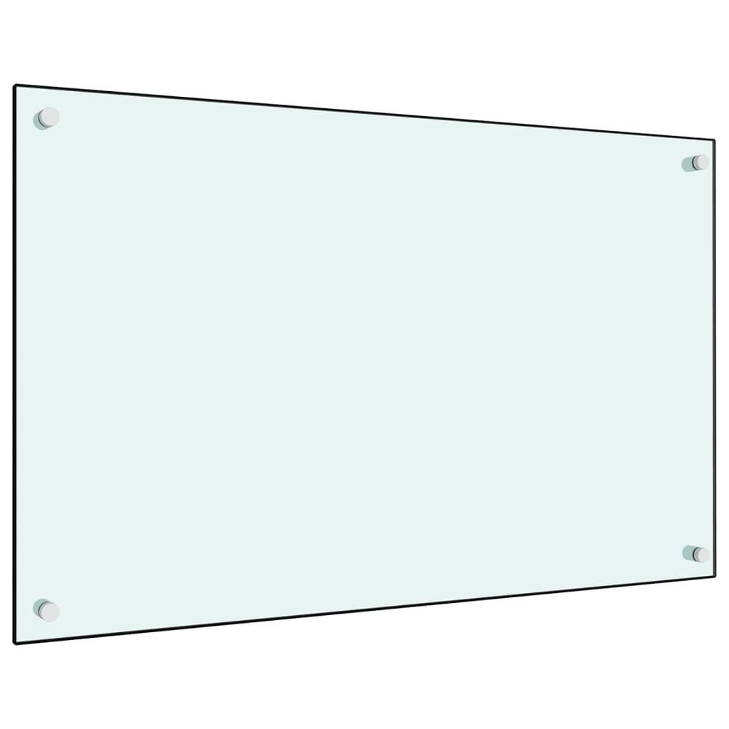 vidaXL Кухненски гръб, бял, 80x50 см, закалено стъкло
