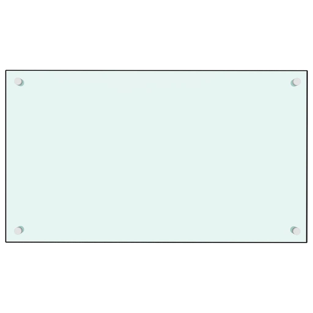 vidaXL Кухненски гръб, бял, 70х40 см, закалено стъкло