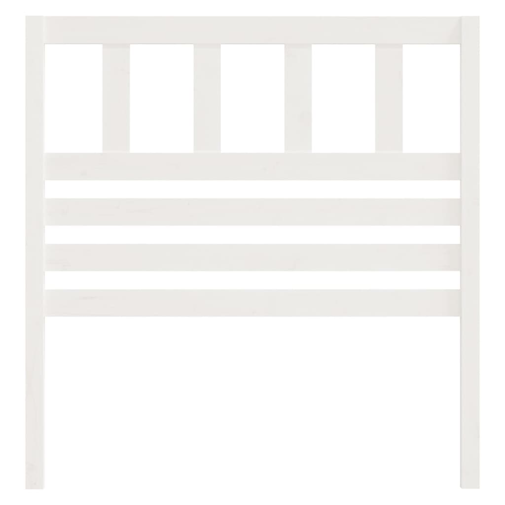 vidaXL Горна табла за легло, бяла, 81x4x100 см, бор масив