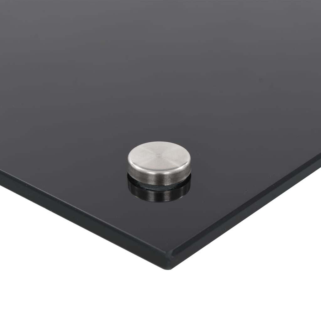 vidaXL Кухненски гръб, черен, 90x40 см, закалено стъкло