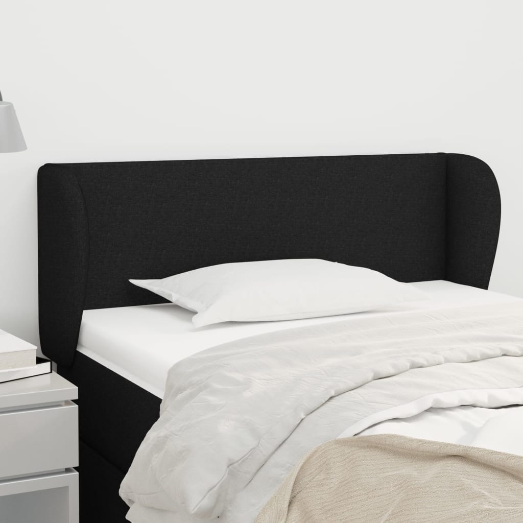 vidaXL Горна табла за легло с уши, черна, 83x23x78/88 см, плат